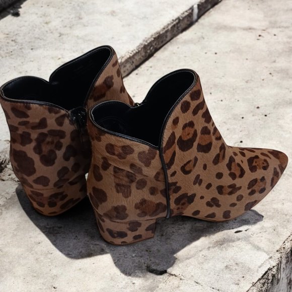 Cole Haan Elyse Bootie Mercer Ocelot Print Calf Hair Ankle Boots – Size 8B - Picture 5 of 13